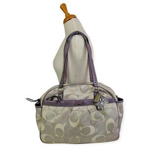 Coach CC Signature lilac Purple and Cream Women's Diaper ShouderBag Tote